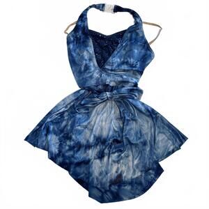 Sequined Wrap Tie Dye Dance Costume Dress Adult M